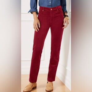 Women’s Talbots Signature Red Velveteen 5 pocket straight leg pants size 6